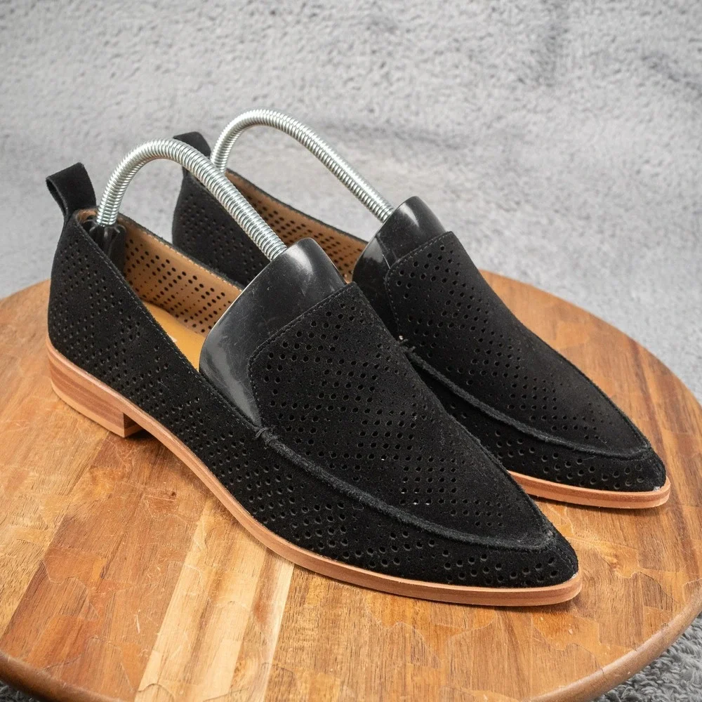 Dolce Vita Women's Black Loafers Size 9 M Kleo‎ Perforated Pointed Toe